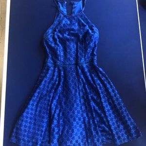 Blue Halter neckline dress